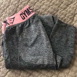 Grey with pink band Gym Shark pants